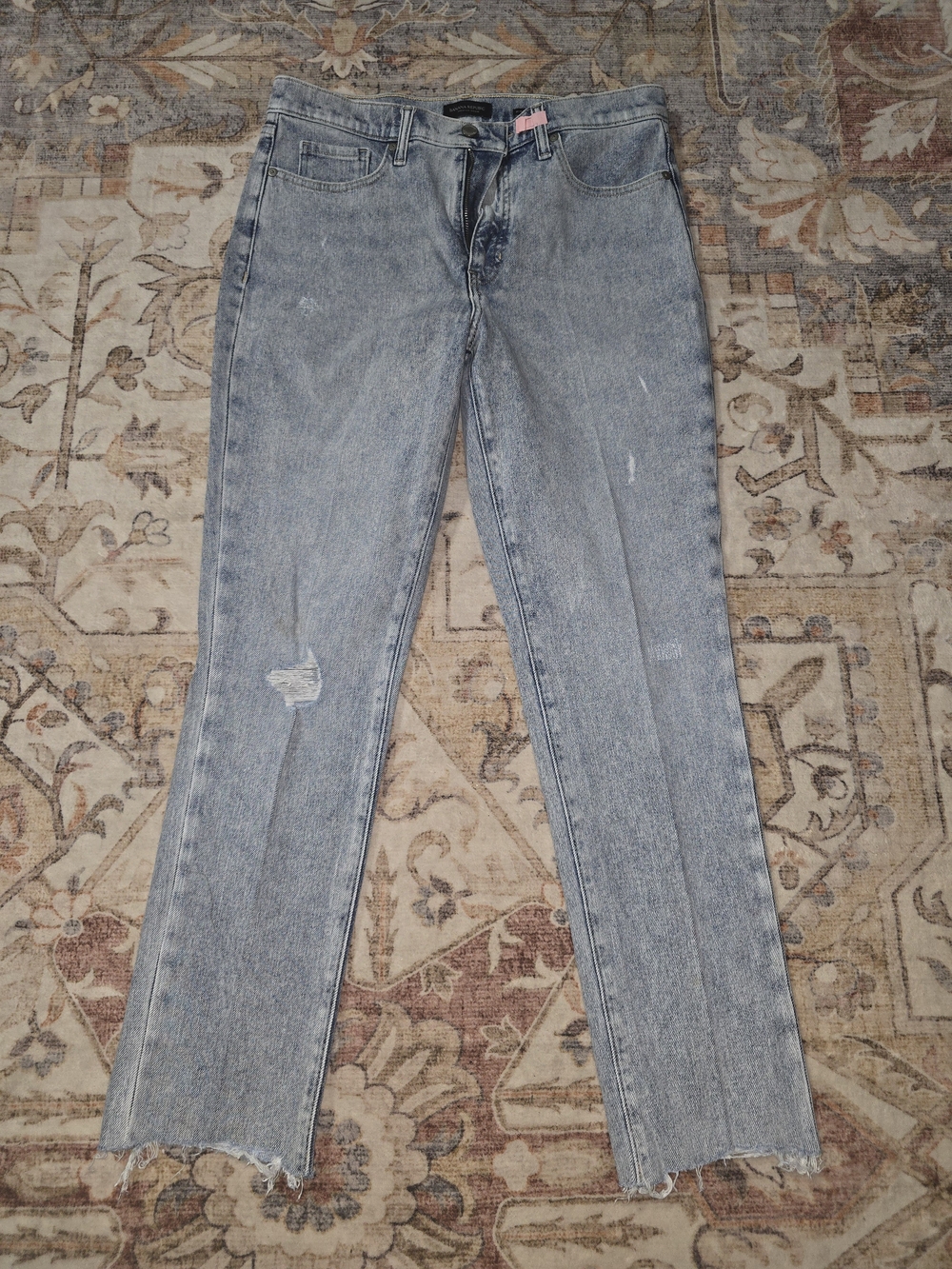 Banana Republic Light Blue Straight Leg Jeans with Raw Hem